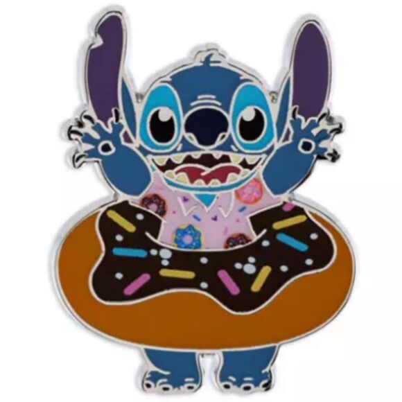 Stitch Attacks Snacks Mystery Pouch Stitch with Donut Stitch Donut Enamel Pin - Picture 1 of 12